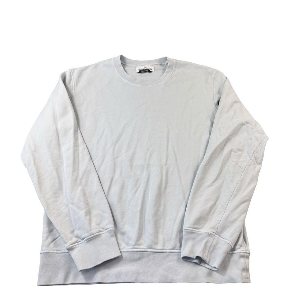Stone‎ Island Light Gray Cotton Blend Men's Crewneck Sweater Size XL Excellent